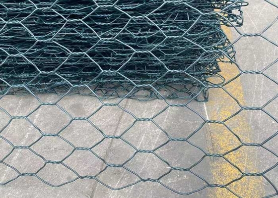 Το PVC έντυσε το γαλβανισμένο πλέγμα εξαγωνικά 60x80mm Gabion για τα πολιτικού μηχανικού έργα