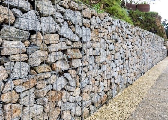 Γαλβανισμένο συρμάτων Gabion διατηρώντας τοίχων ορθογωνίων καλάθια που ντύνεται PVC χαλύβδινων