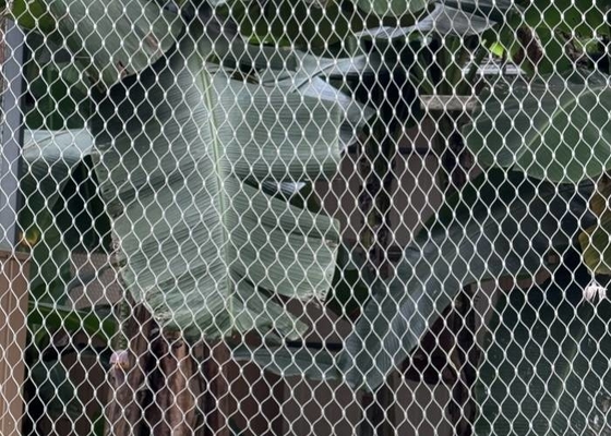 Ρομβοειδής τρύπα Ζωολογικός σχοινί ιστός από ανοξείδωτο χάλυβα Ευέλικτο σχοινί για κλουβιά ζώων