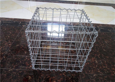 Ασημένια καλάθια Gabion χρώματος διακοσμητικά/γαλβανισμένο πέτρινο κλουβί χάλυβα