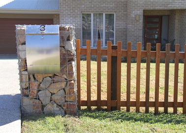 Ντυμένα Galfan καλάθια Gabion μετάλλων, ασημένιο χρώμα κλουβιών τοίχων βράχου Gabion
